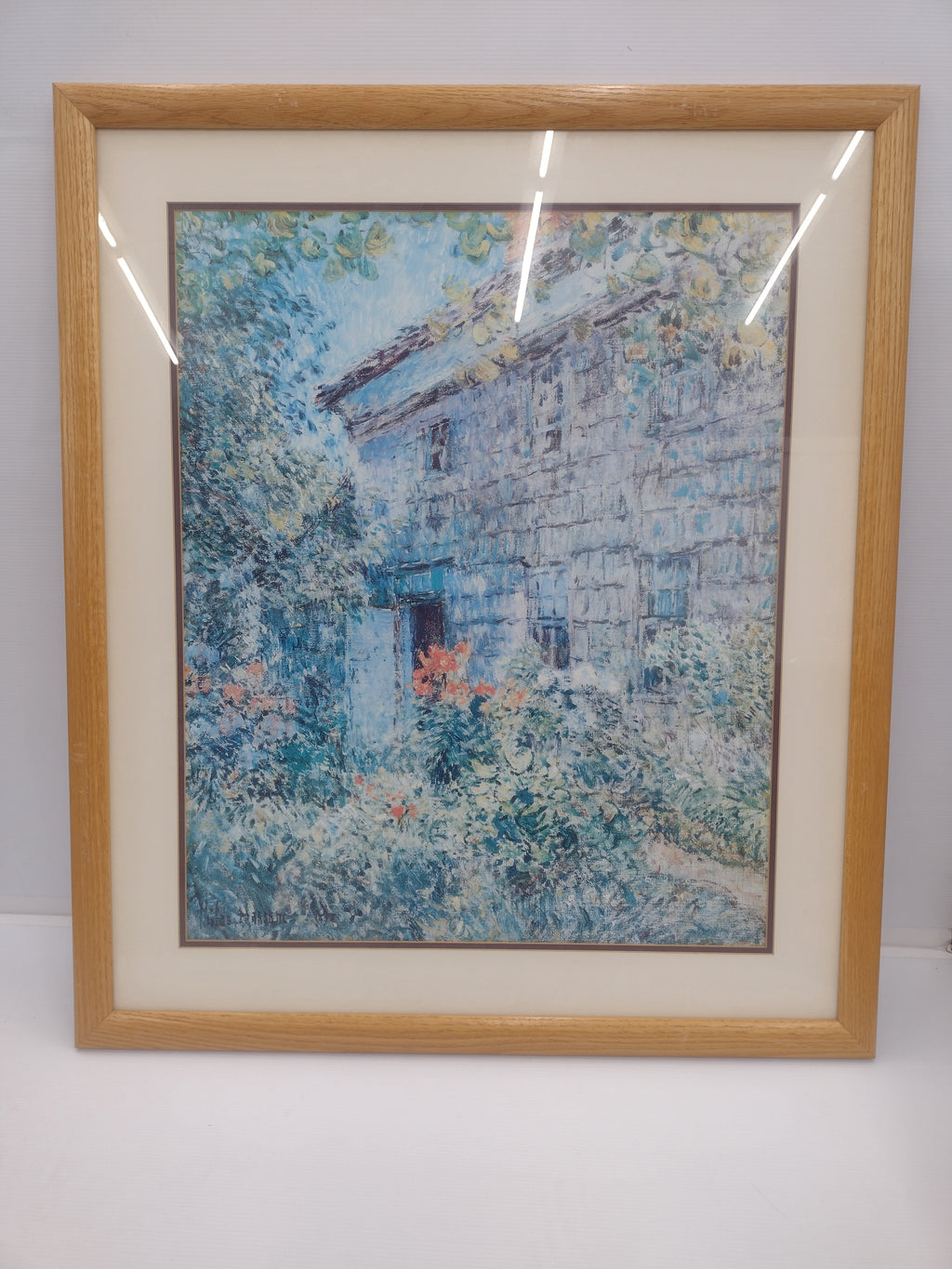 Painting of yard with a house in the background: 37"(H) x 32"(W)