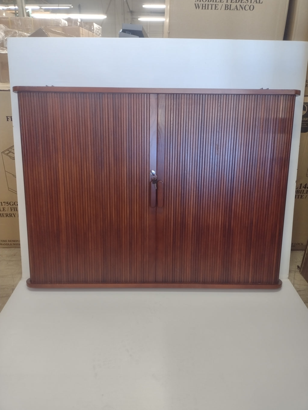 MooreCo 40(W)" x 30(H)" Dry Erase Whiteboard w/sliding "bread box" doors + key