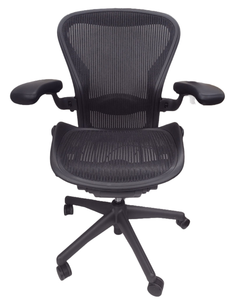 Pre-Owned Herman Miller Aeron Office Chair (Black, Blue, Gray, or Brown) - Size B, Medium, with Headrest Option