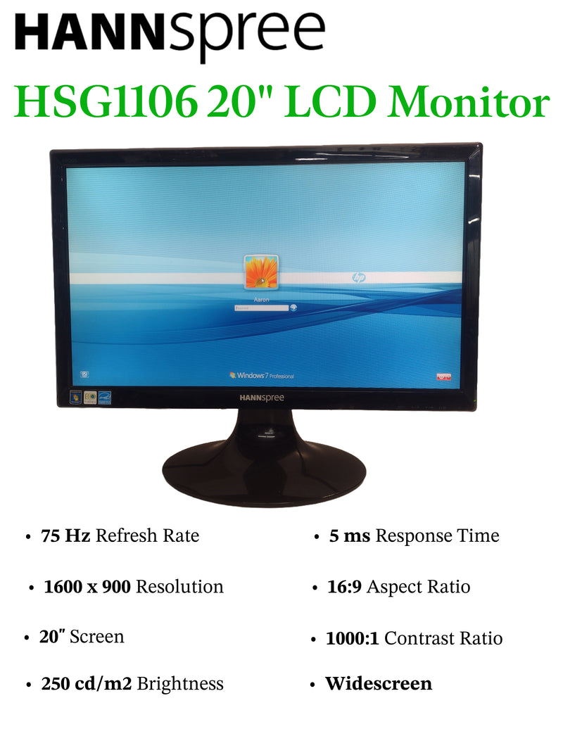 Hannspree HSG1106 HF205DPB 20" 1600 x 900 75 Hz Widescreen LCD Monitor