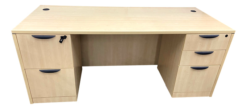 OfficeSource 71"W x 30"D Desk in Maple