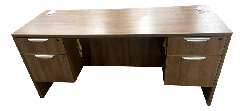 OfficeSource 66" x 24" Credenza in Modern Walnut
