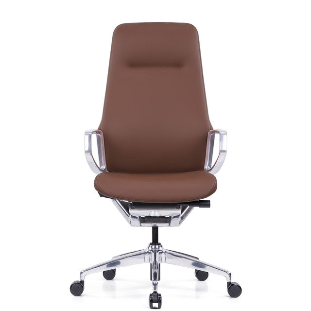 OfficeSource Veneto Executive High Back Chair w/Polished Aluminum Frame