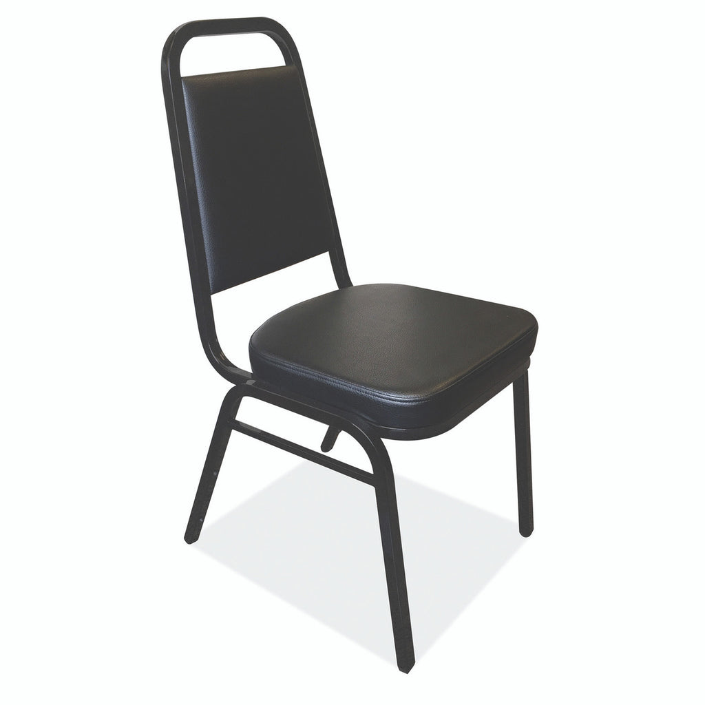 OfficeSource Reese Collection Square Back Stacker w/Black Stipple Steel Frame