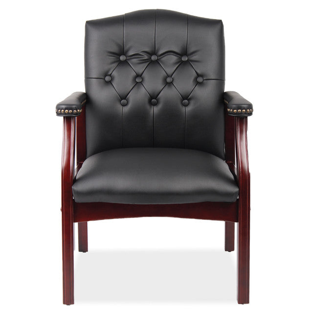 OfficeSource Lancaster Collection Traditional Black or Oxblood Executive Guest Chairs