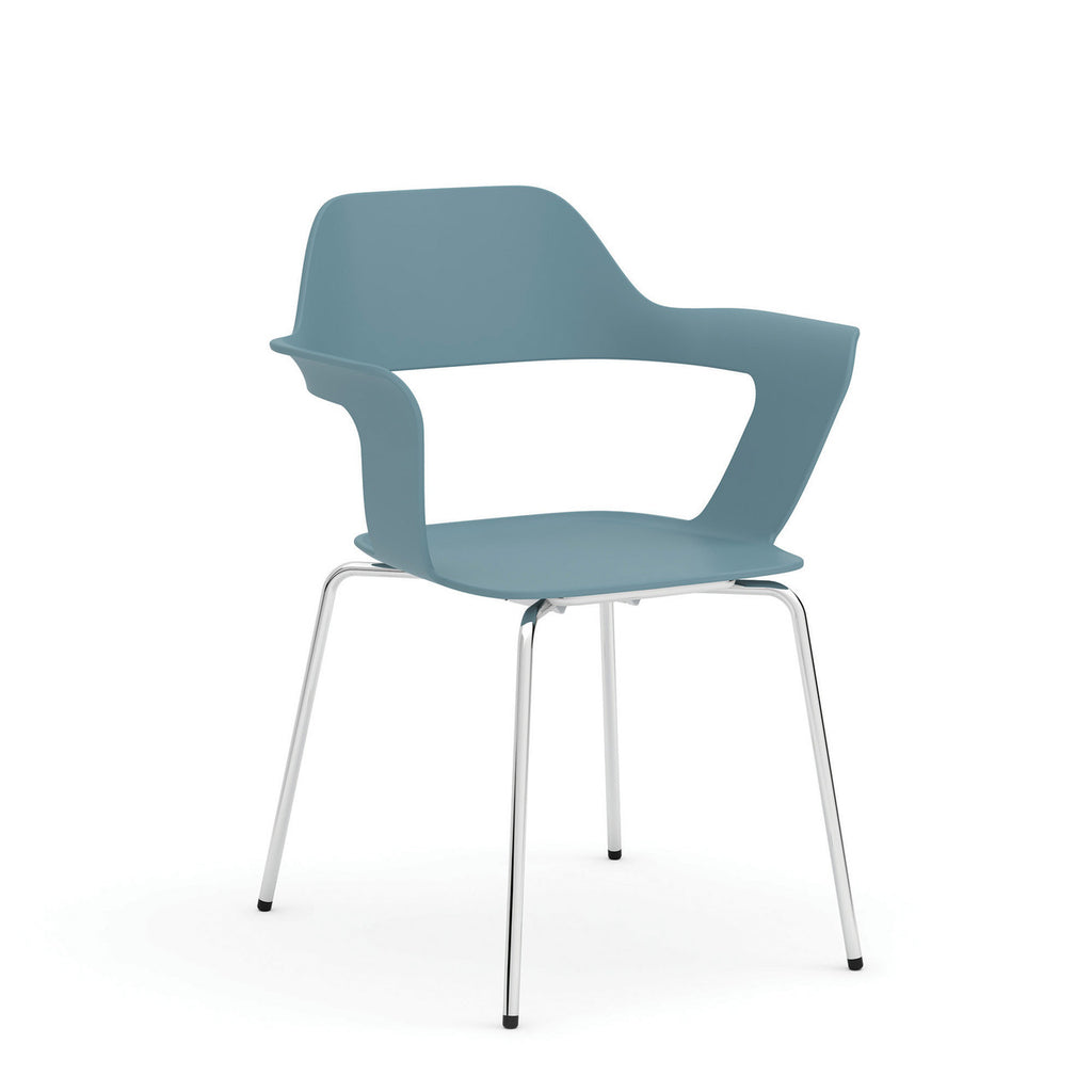 OfficeSource Zella Collection Stackable Chair w/Chrome Frame