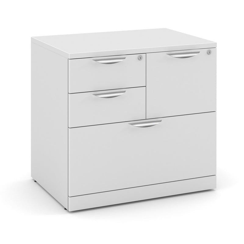 Combination File - Lateral File Drawer, Vertical File Drawer & Two Utility Drawers - 7 Finishes