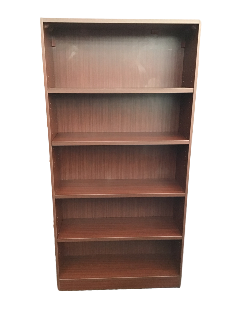 Candex 5-Shelf Mahogany Laminate Bookcase
