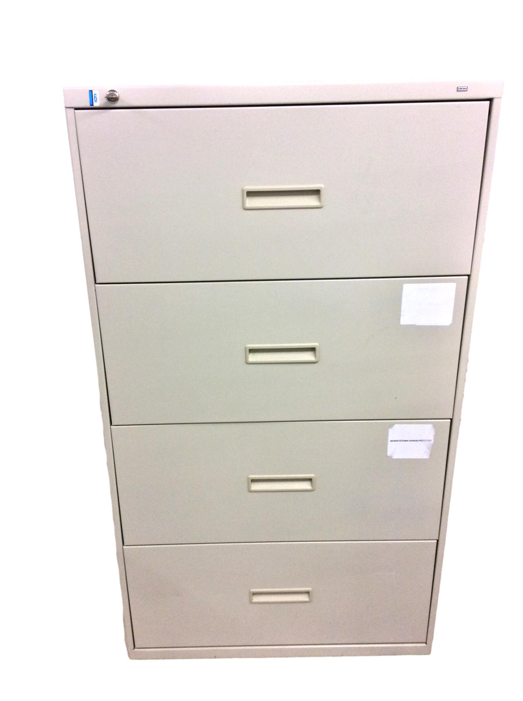 Pre-Owned HON, 4-Drawer, Lateral File Cabinet in Putty Finish - 36"W x 19"D x 53 1/4"H