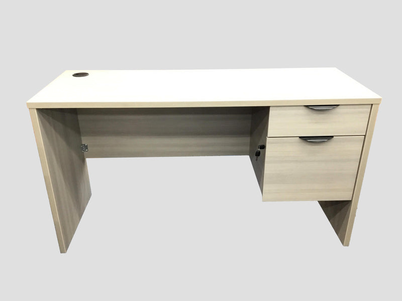 Candex - Gray Likatre Straight Desk With A Hanging Right Hand Pedestal - 20"D x 54"W