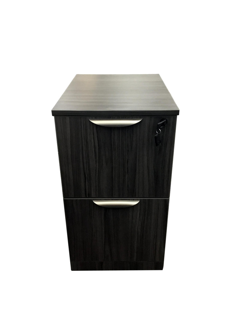 OfficeSource OS Laminate Collection 2 Drawer Mobile Pedestal – File/File - Coastal Gray or Espresso