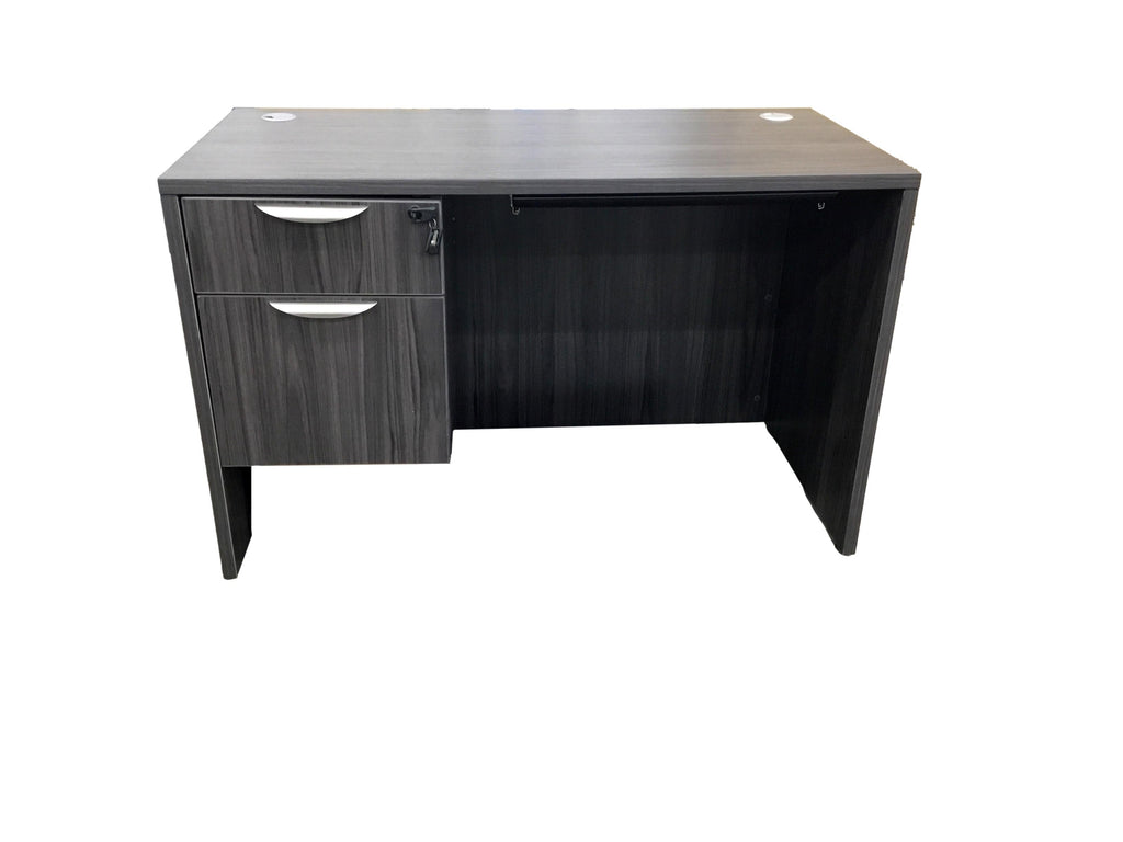 Office Source Single Pedestal Desk 60" x 30" in Coastal Gray