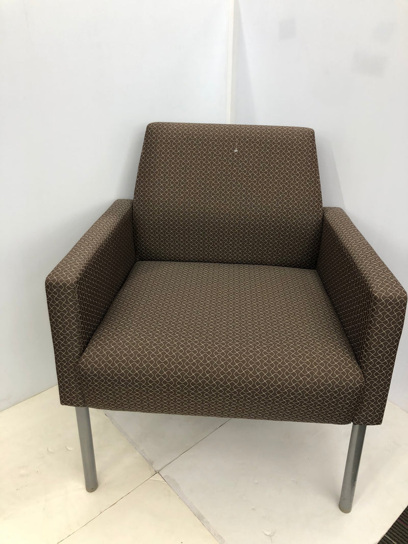 Lesro Fabric Lounge Chair with Silver Legs - Mystic Lounge Series