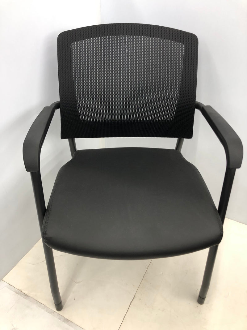 Office Source Micro Mesh Side Chair with Black Leathertek Seat