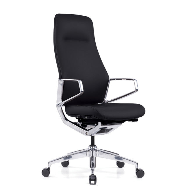 OfficeSource Veneto Executive High Back Chair w/Polished Aluminum Frame