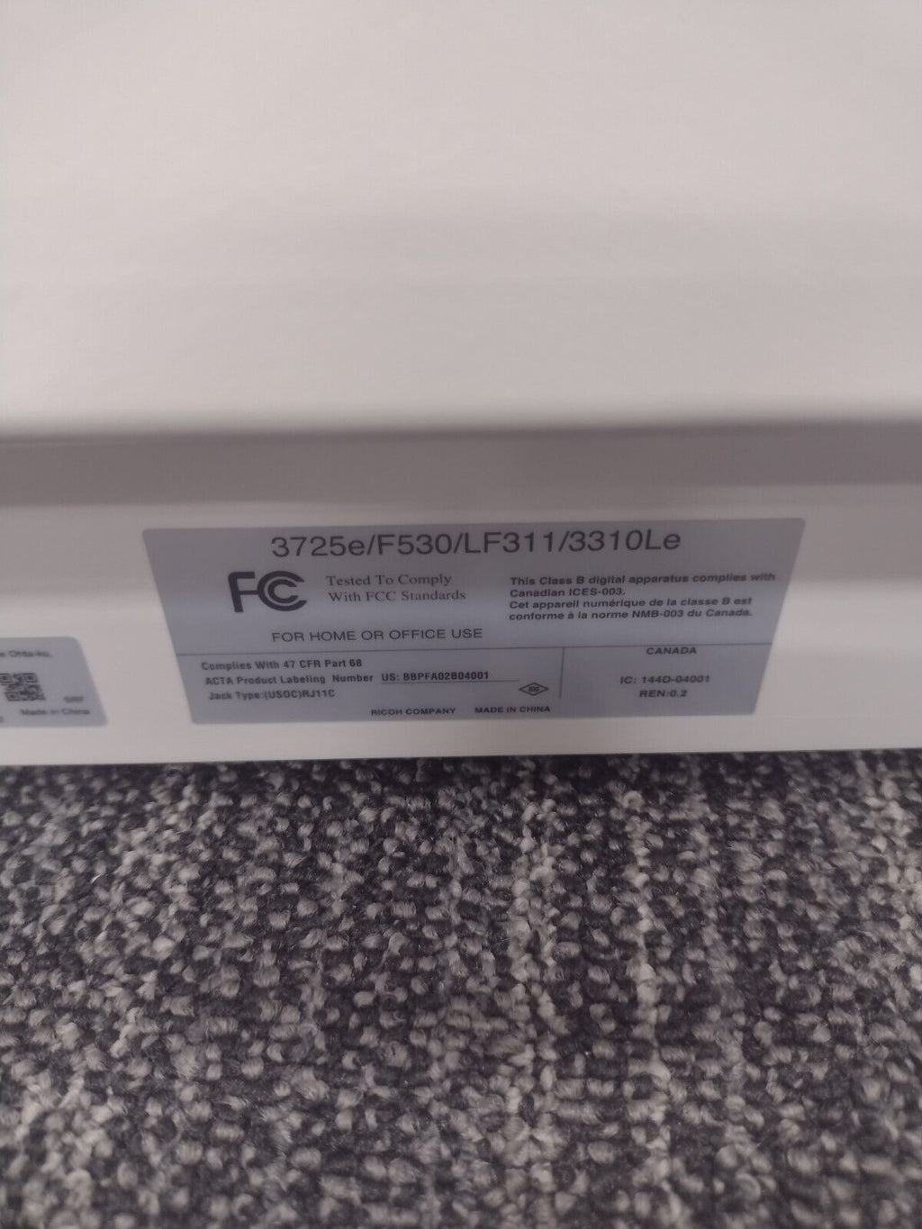 Savin Savinfax 3725e Super G3 Fax Machine (50k print count)