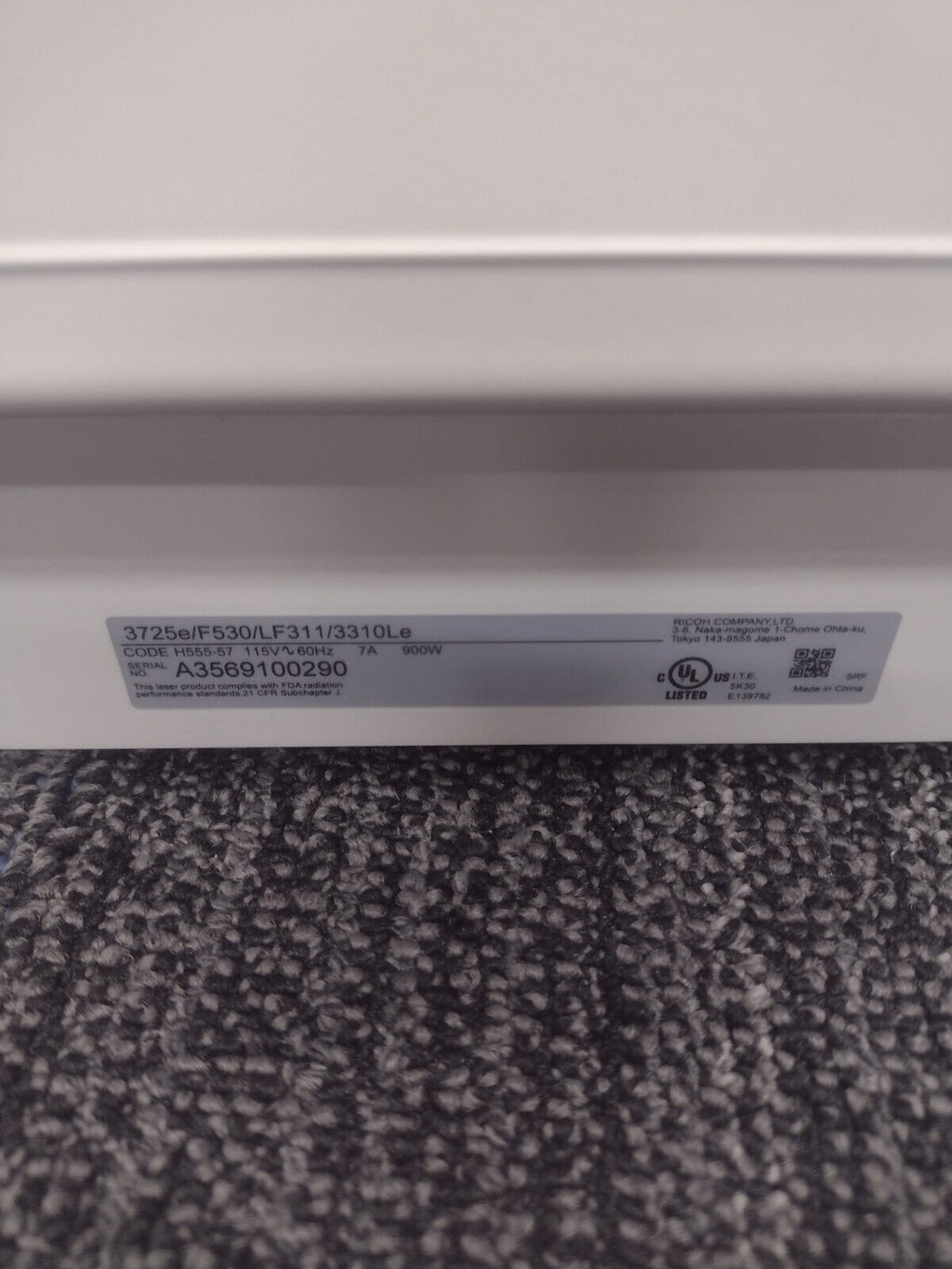 Savin Savinfax 3725e Super G3 Fax Machine (50k print count)
