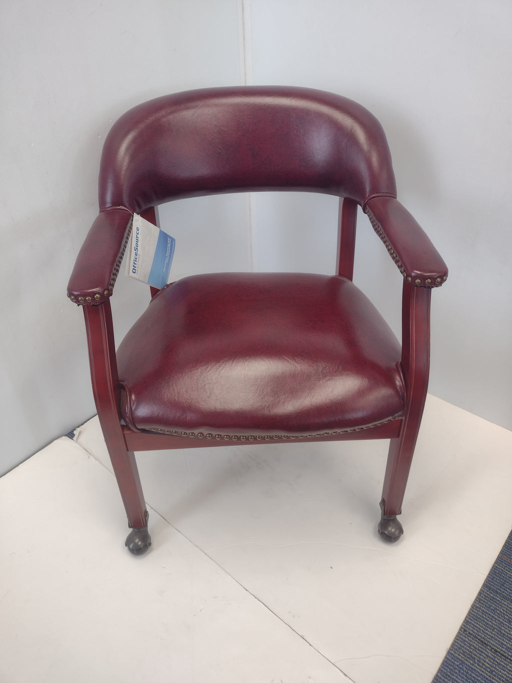 OfficeSource Lancaster Collection Traditional Black or Oxblood Executive Guest Chairs