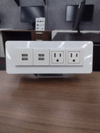 Byrne Axil X Desk Clamp Power Strip 2 AC Outlets 4 USB Charging Ports