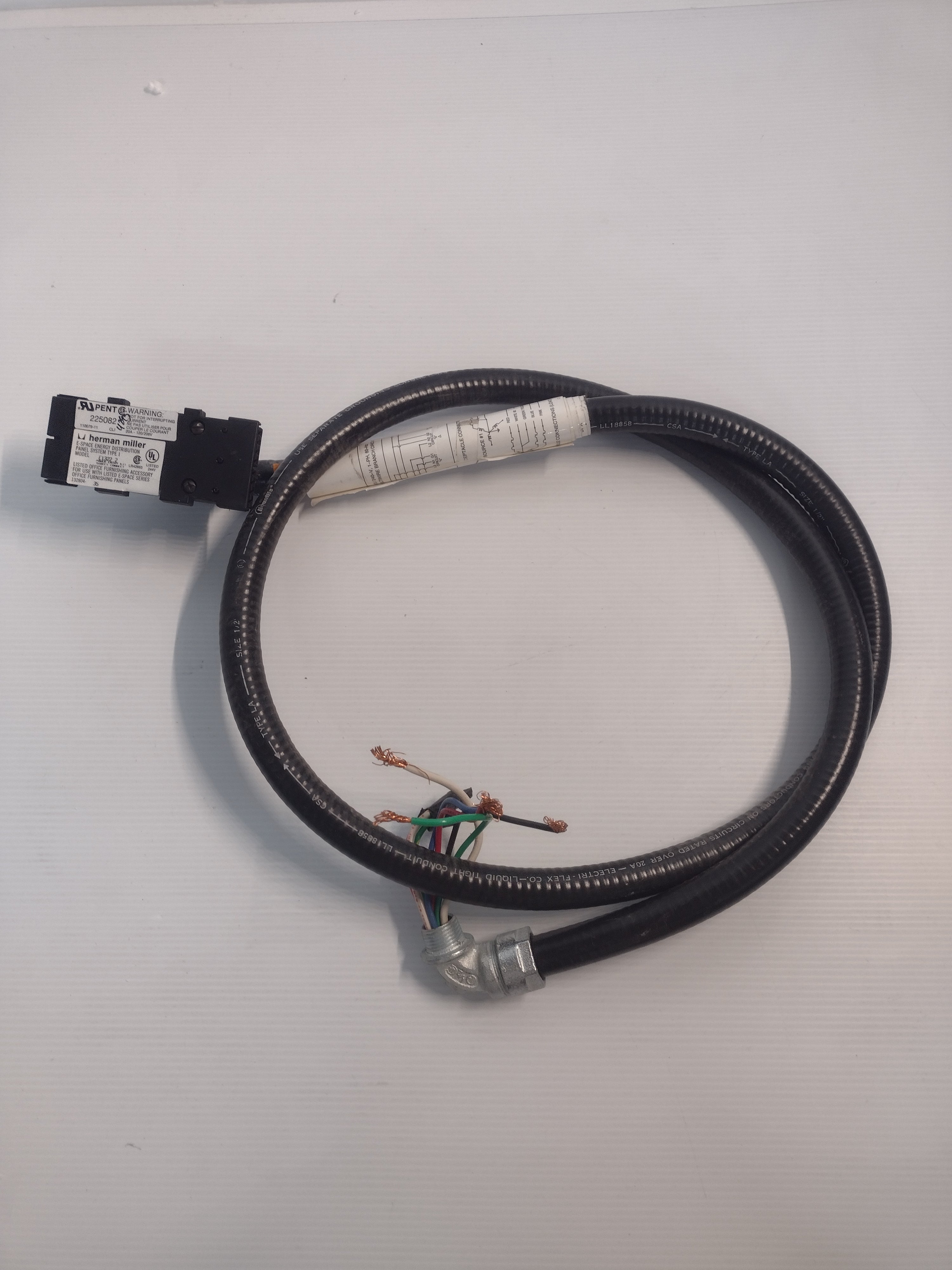 Herman Miller 72" E1322.2 Power Base Entry/Feed/Whip for Ethospace Panel Systems