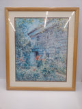 Painting of yard with a house in the background: 37"(H) x 32"(W)