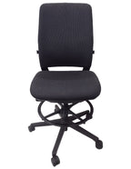 Steelcase Amia Armless Swivel Stool 4827410 - Black Fabric (Pre-Owned)