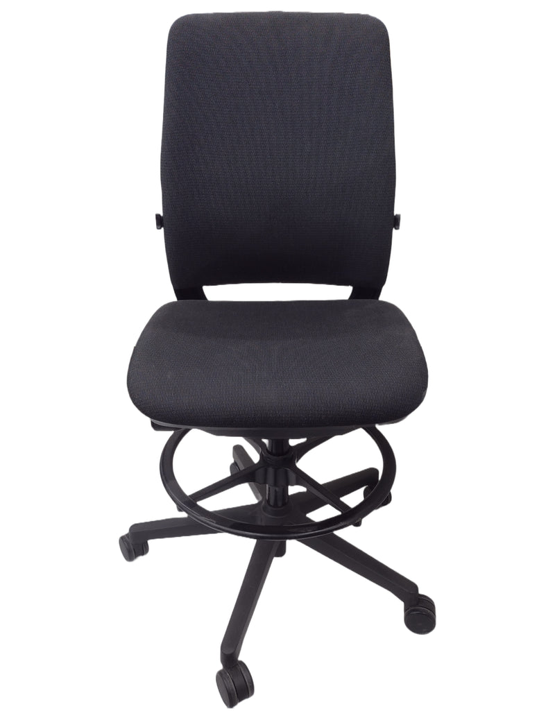 Steelcase Amia Armless Swivel Stool 4827410 - Black Fabric (Pre-Owned)
