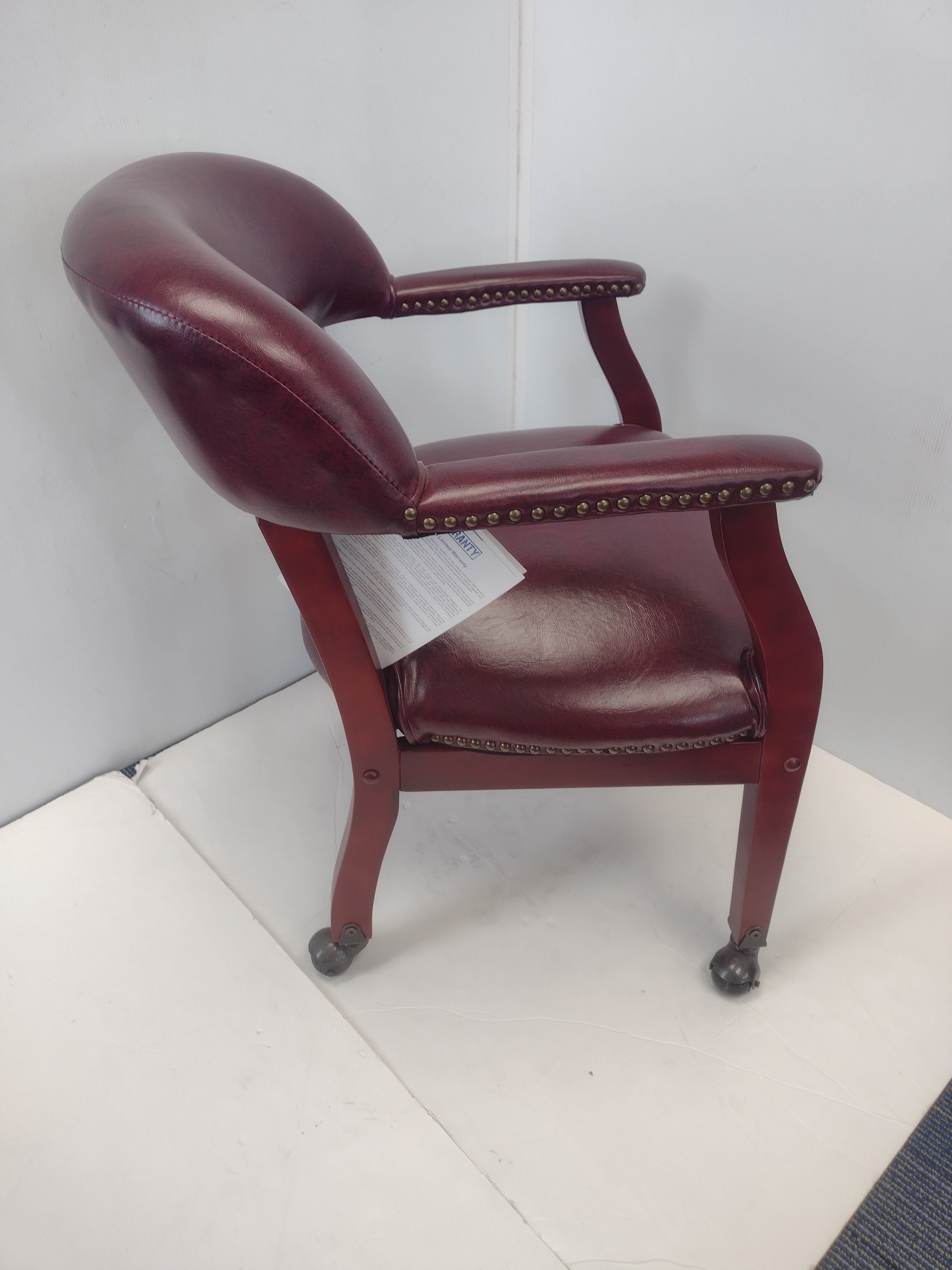 OfficeSource Lancaster Collection Traditional Black or Oxblood Executive Guest Chairs