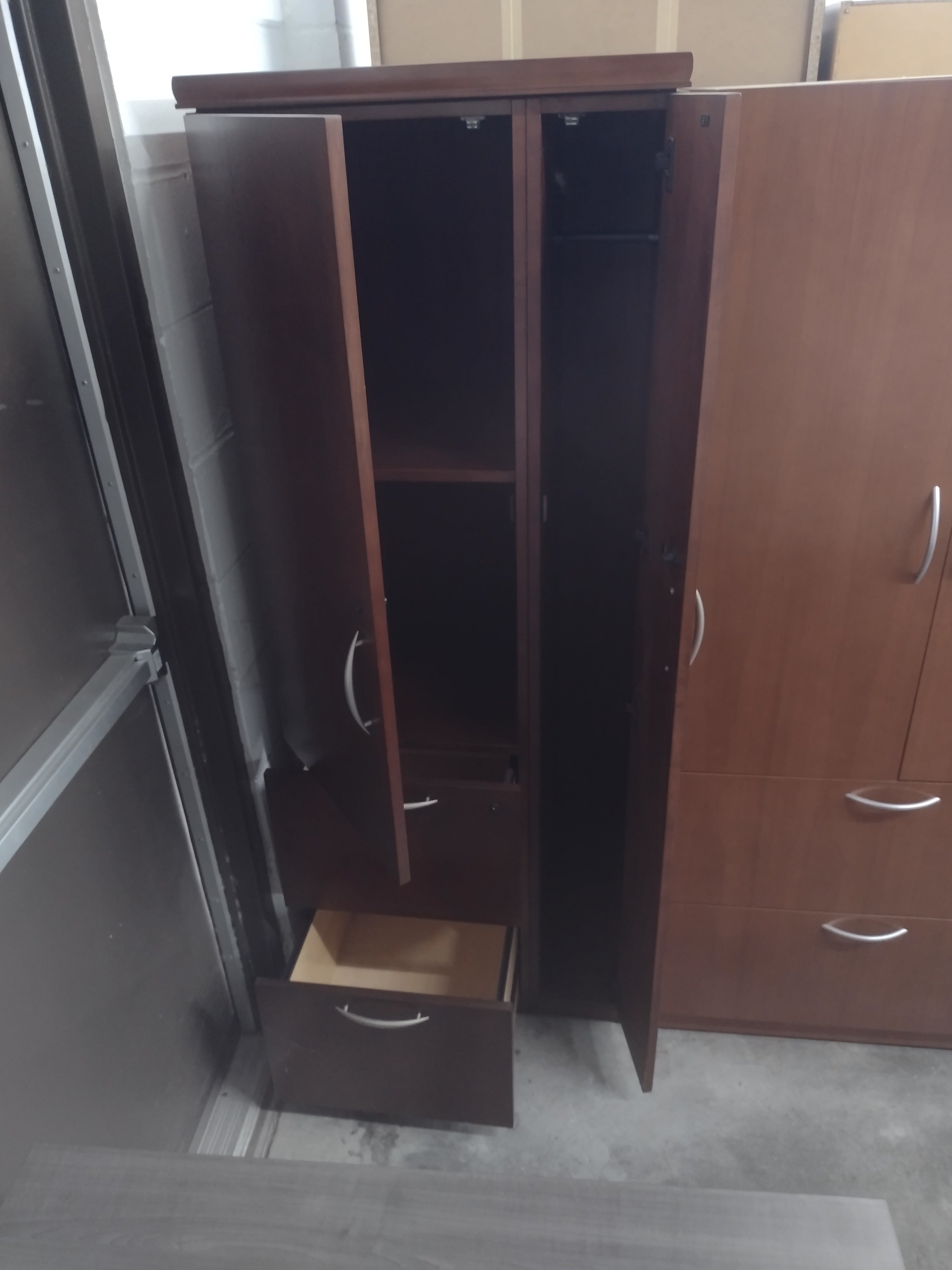 Pre-owned Kimball Cherry Veneer Wardrobe/File Unit