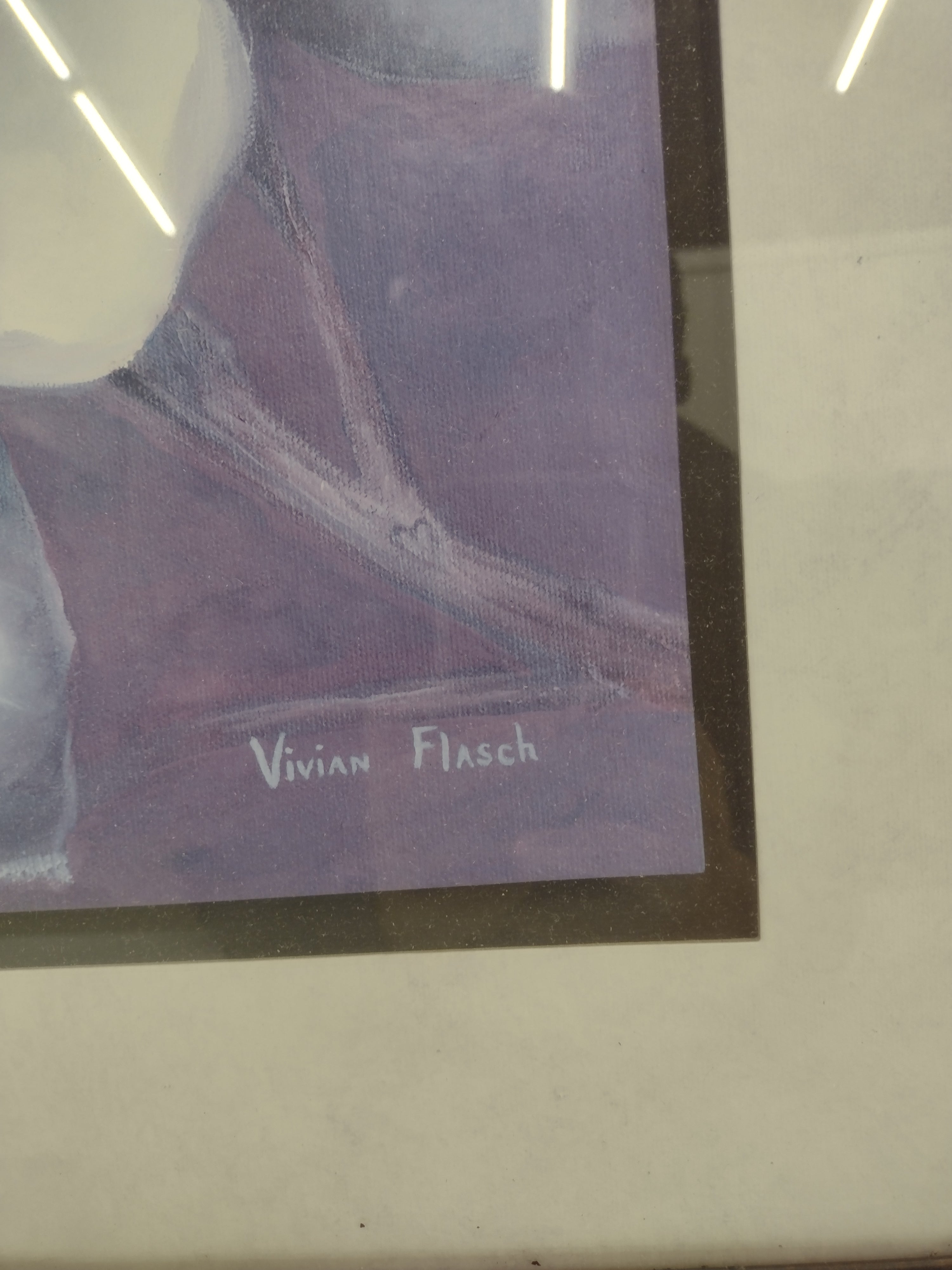 Painting of white flower by Vivian Flasch: 32.0"(H) x 25.5"(W)