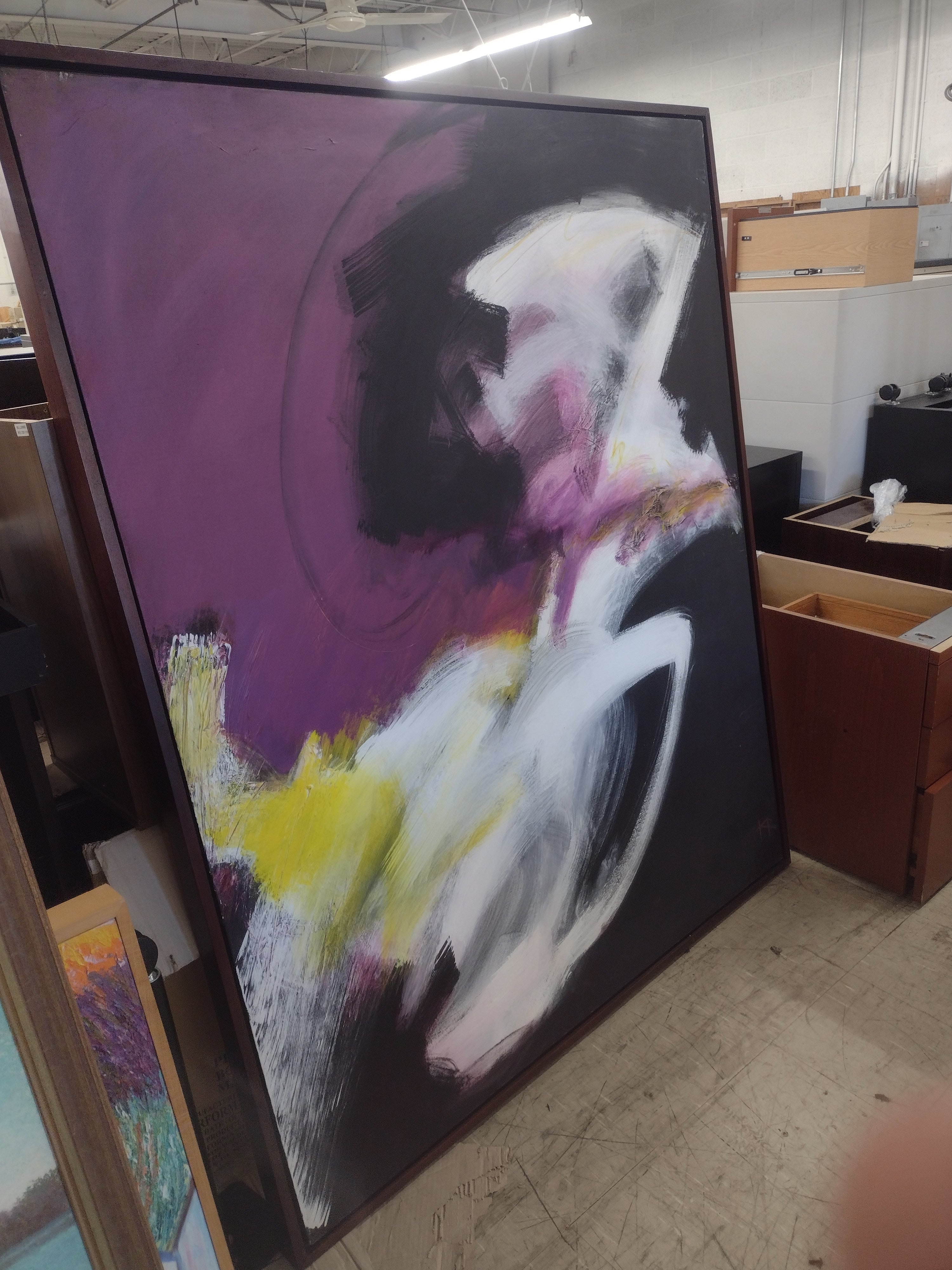 Original Karen Green Recor on Canvas Painting (#2): 74" x 62"