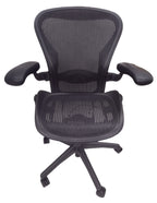 Pre-Owned Herman Miller Aeron Office Chair (Black, Blue, Gray, or Brown) - Size B, Medium, with Headrest Option
