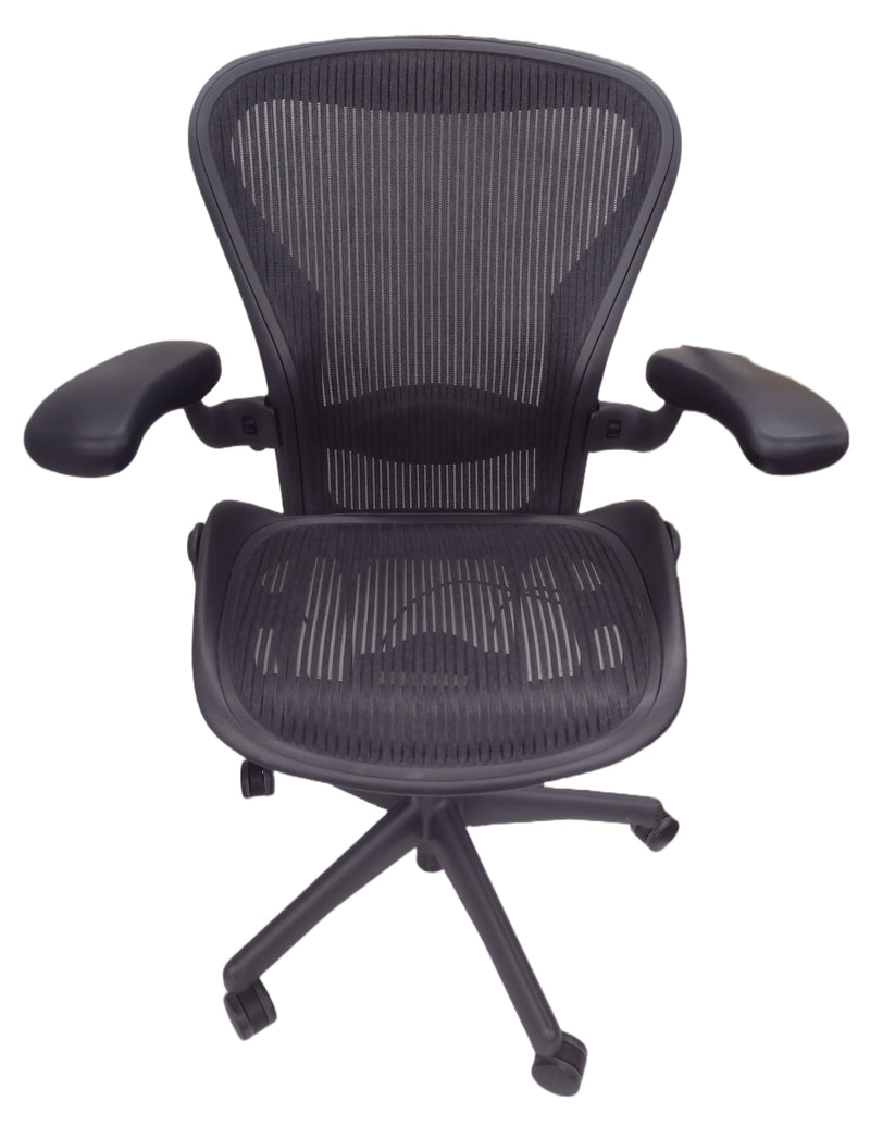 Pre-Owned Herman Miller Aeron Office Chair (Black, Blue, Gray, or Brown) - Size B, Medium, with Headrest Option