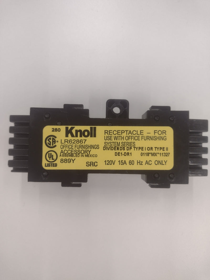 Knoll Power Outlet DE1-DR1/DE1-DR2/DE1-DR4SP for Dividends Cubicle Systems