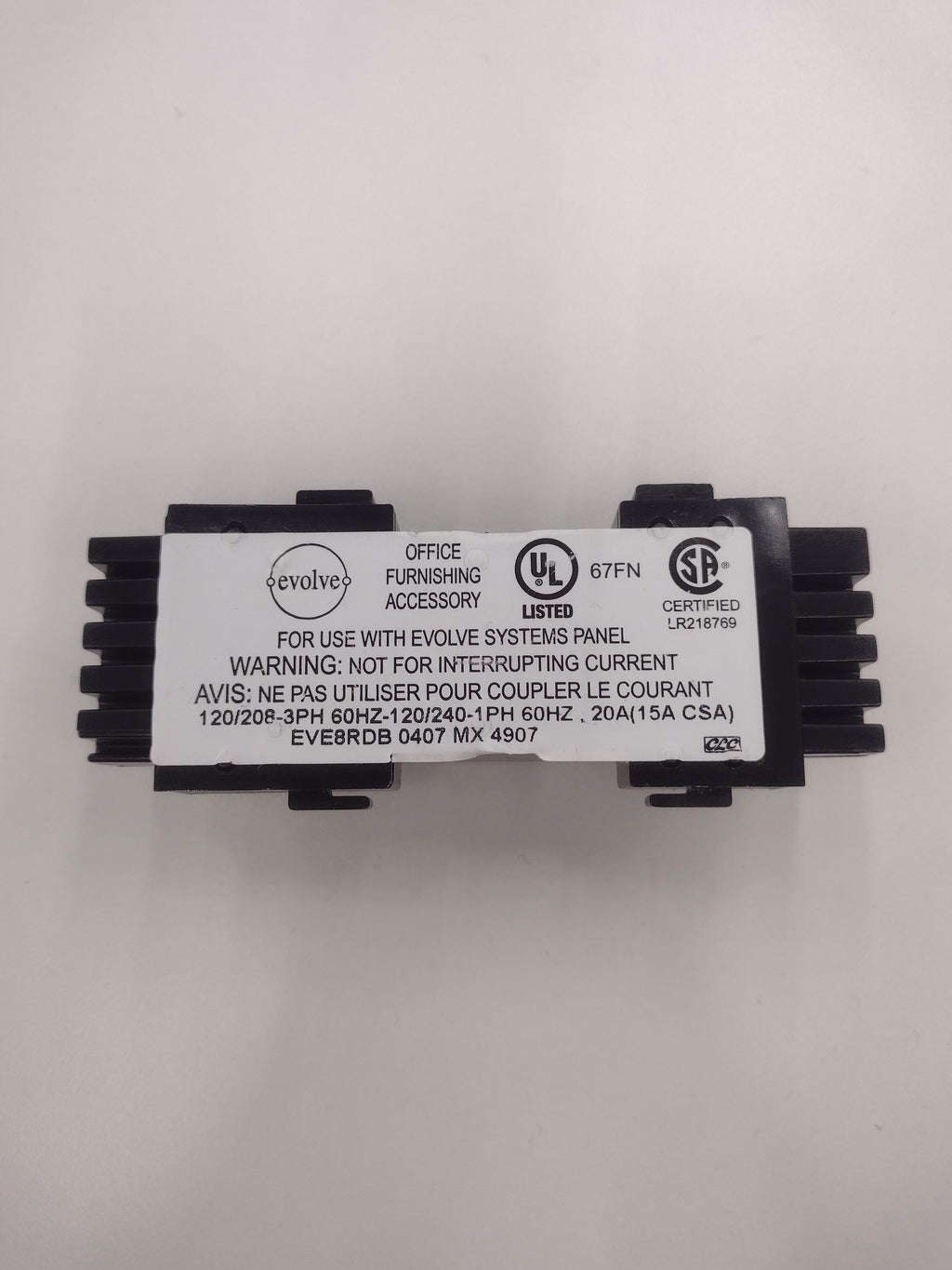 Evolve EVE8RDB Duplex Receptacle Outlet for Evolve Systems Cubicle Panels