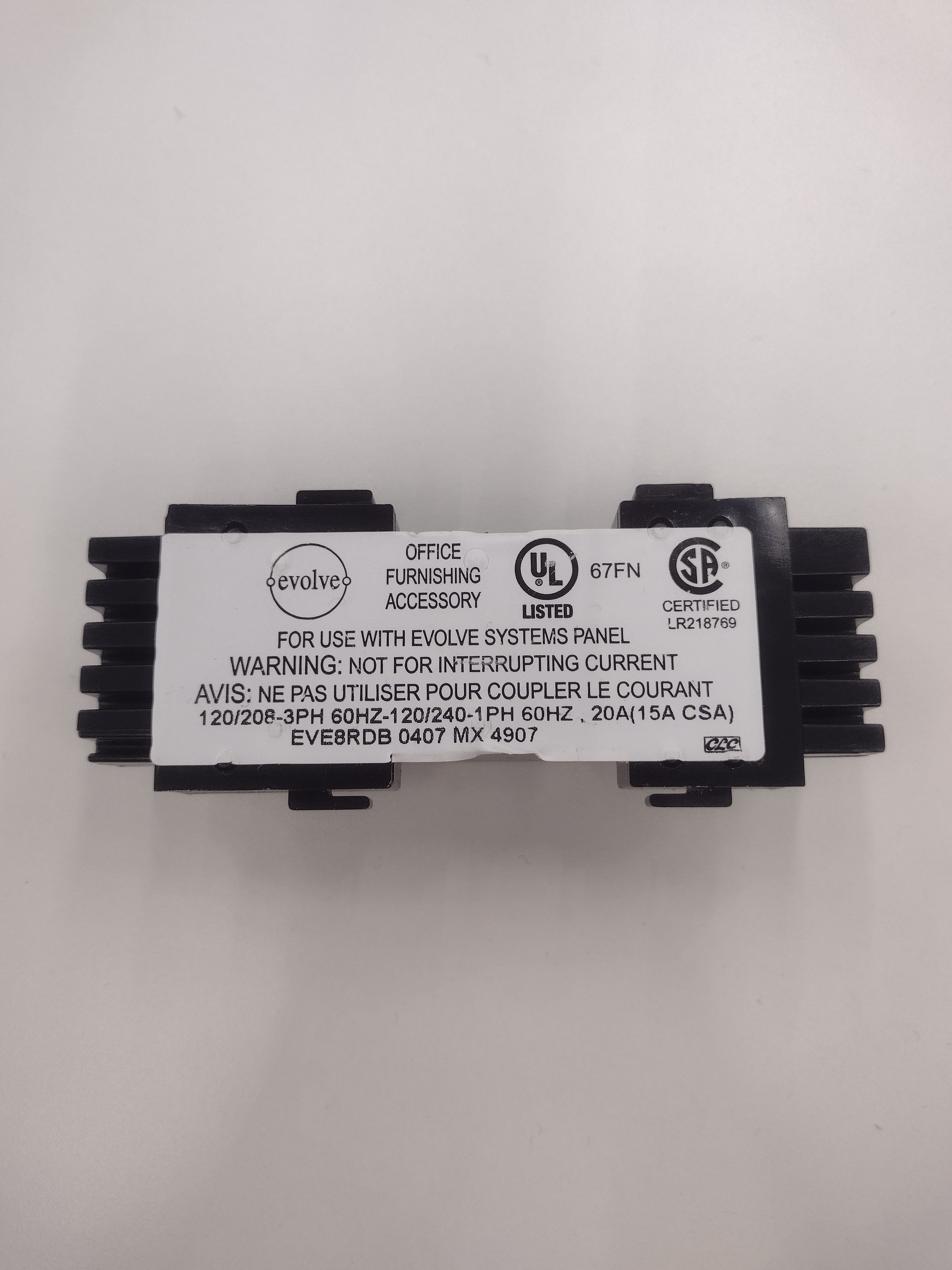 Evolve EVE8RDB Duplex Receptacle Outlet for Evolve Systems Cubicle Panels