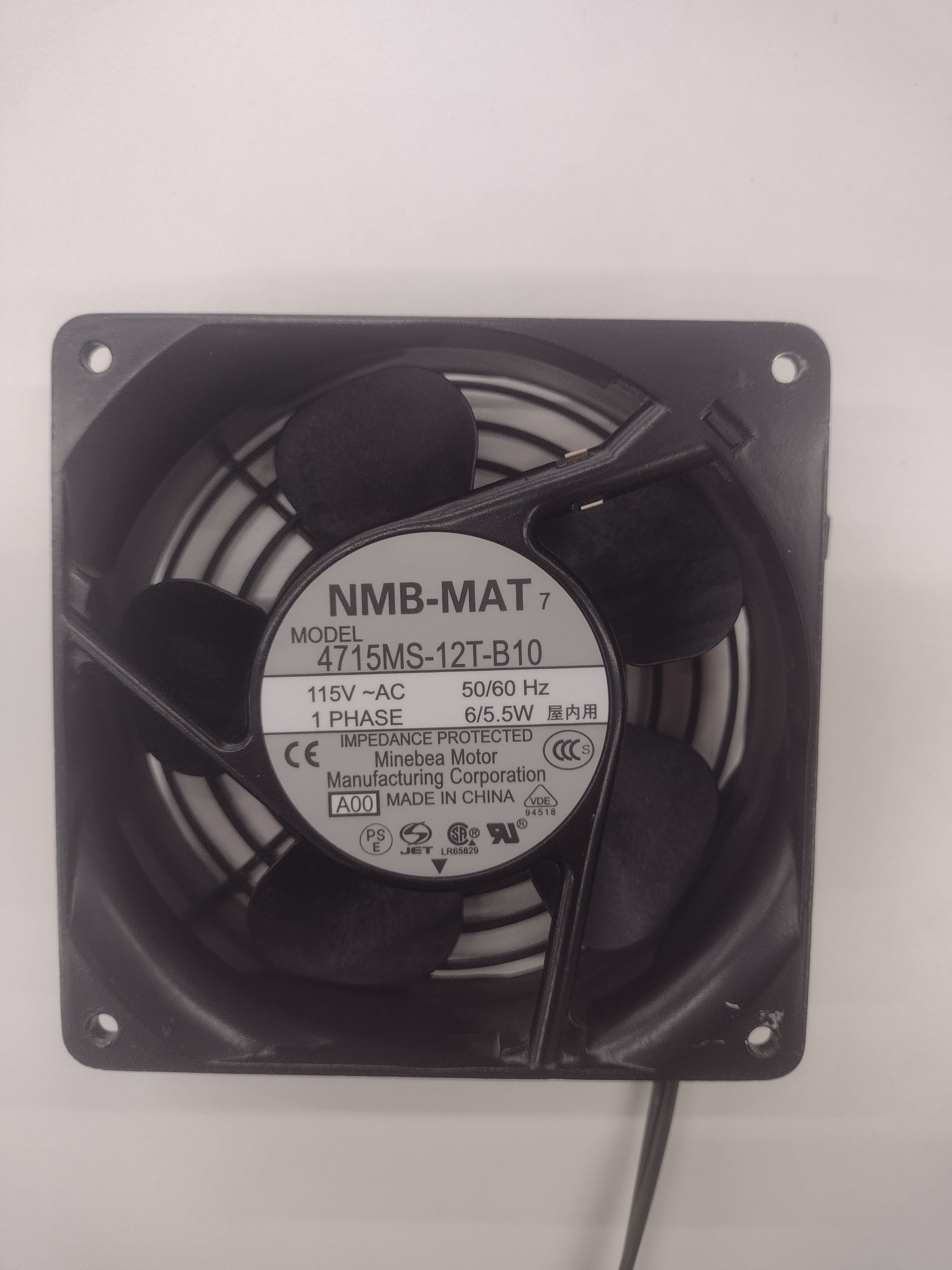 Minebea NMB-MAT 4715MS-12T-B10-A00 Axial Server Fan 115VAC 60Hz 1 phase 6W 1450 rpm