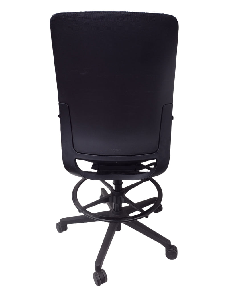 Steelcase Amia Armless Swivel Stool 4827410 - Black Fabric (Pre-Owned)