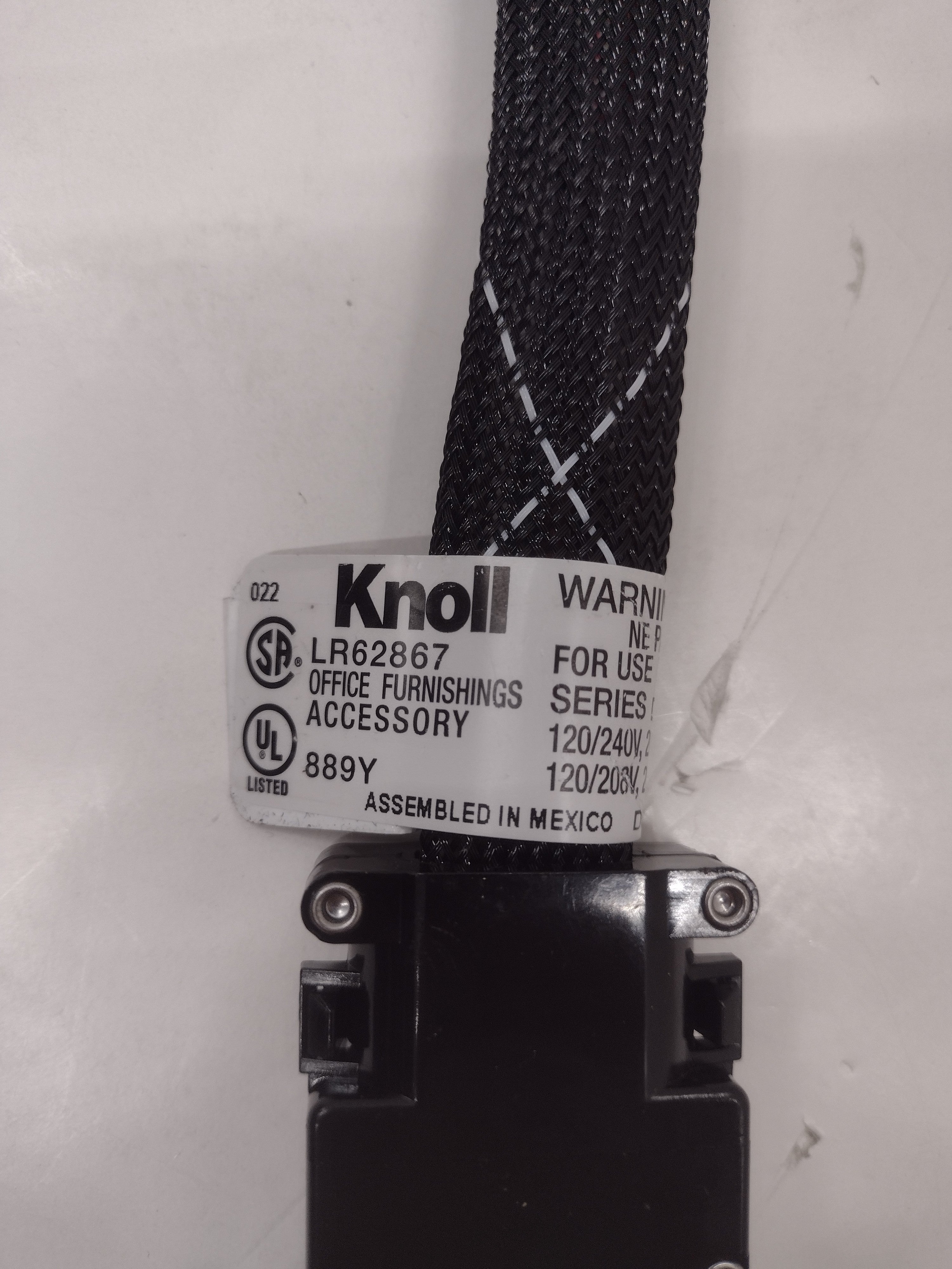 Knoll 12" DE1-8PCNPM Power Connector/jumper (module-to-module) for Cubicles