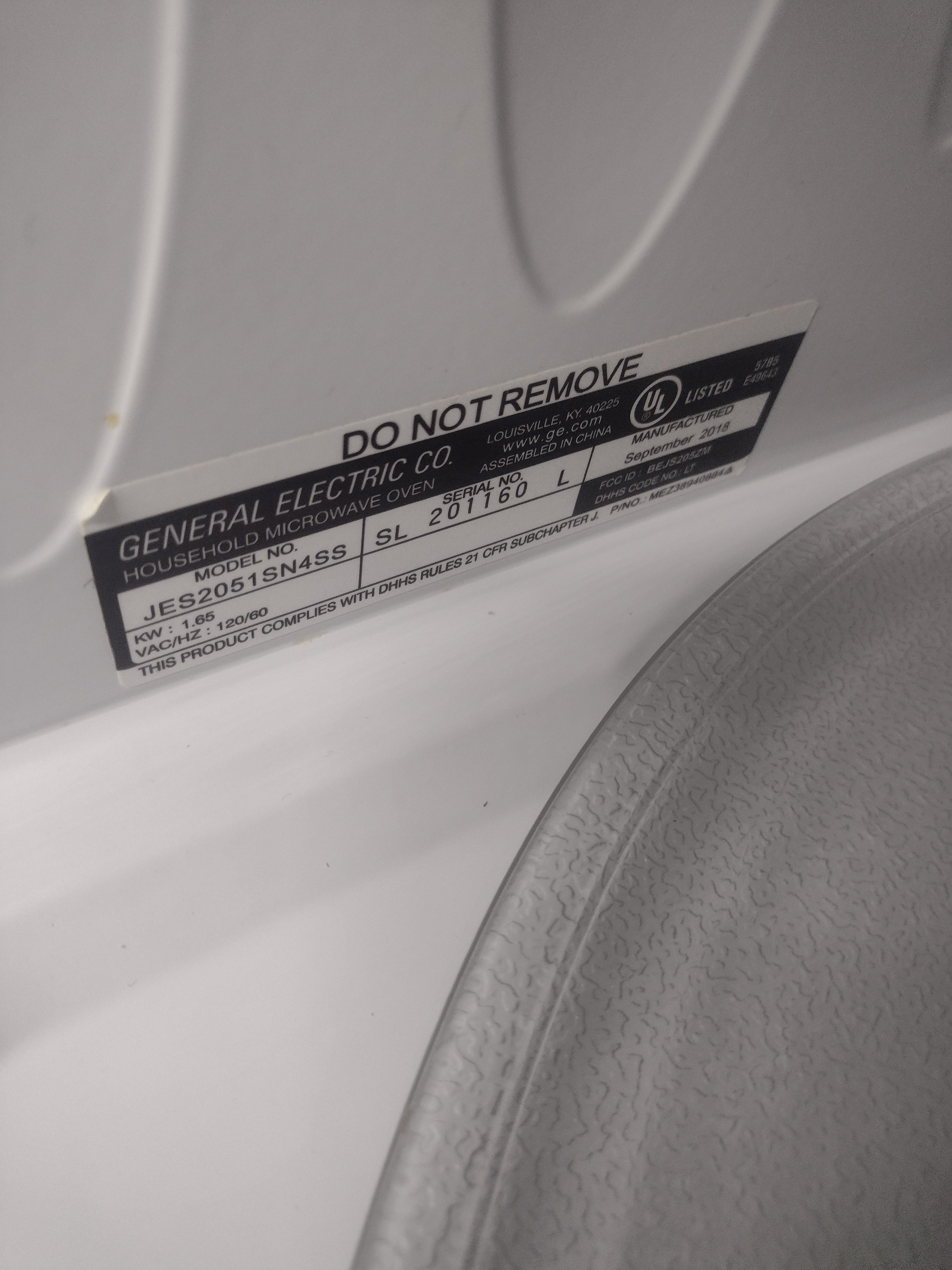 GE (JES2051SN4SS) 1,200 W Countertop Microwave Oven