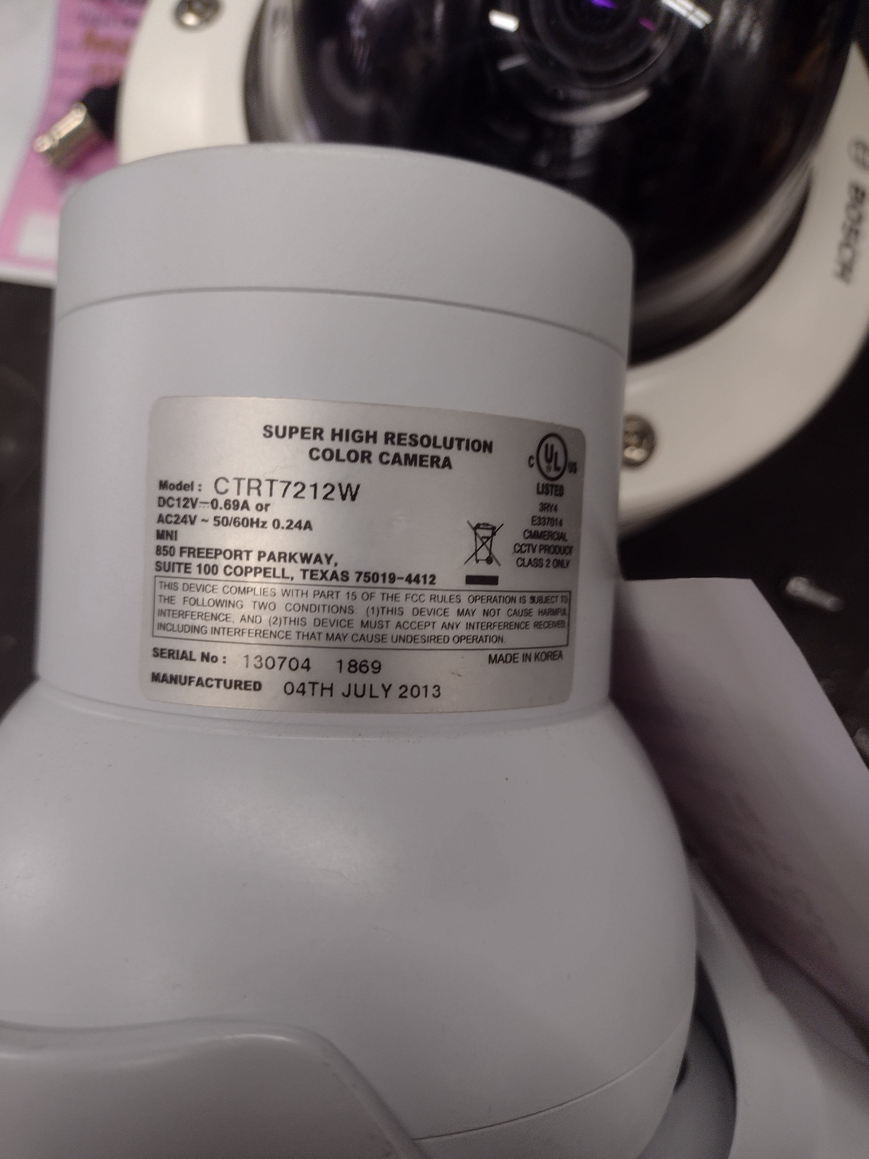 ADT CTRT7212W Super High Resolution Color Turret Camera 2.8-12 mm Lens