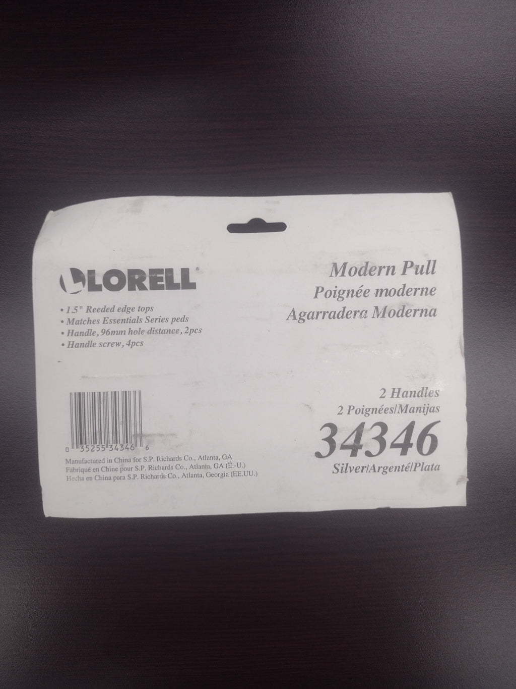 Lorell 6" 34346 Laminate Drawer Modern Cabinet Pull Handles - 2 per pack - NEW!
