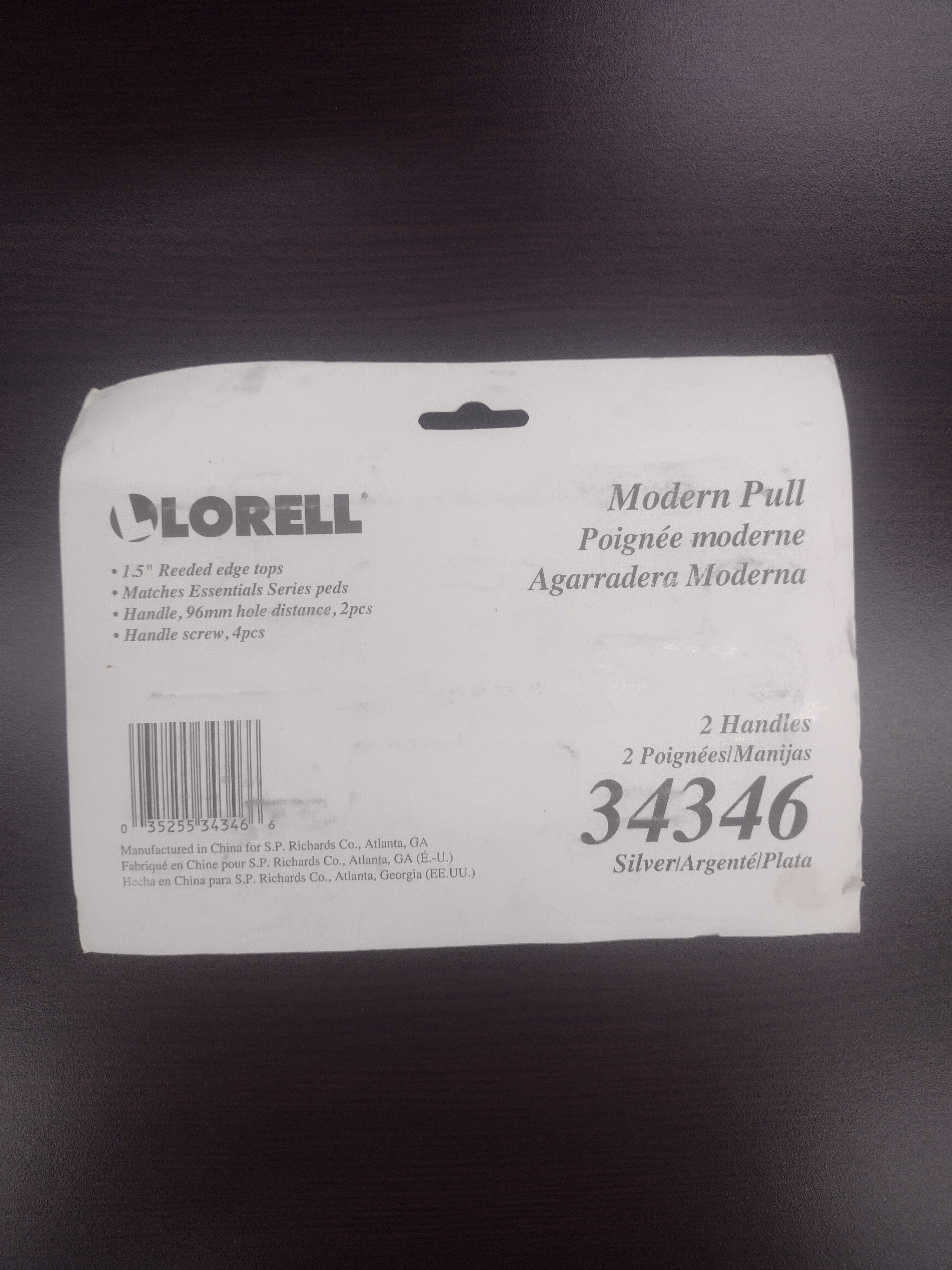 Lorell 6" 34346 Laminate Drawer Modern Cabinet Pull Handles - 2 per pack - NEW!