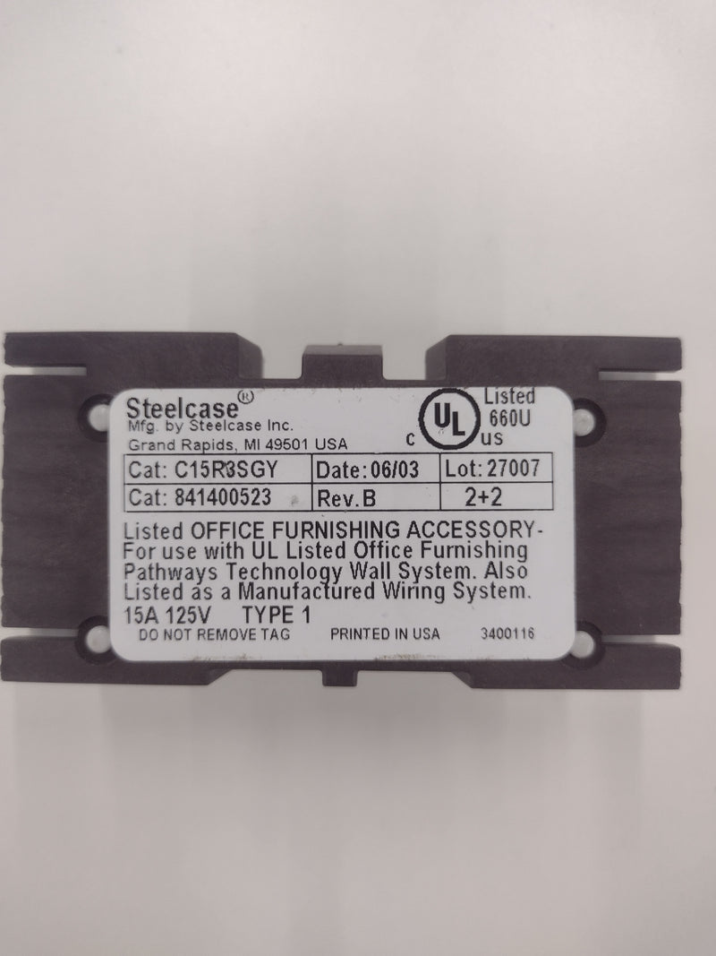 Steelcase 2 + 2 Power Outlet C15R1SGY/C15R2SGY/C15R3SGY/C15R4SGY (125 V; 15 A)