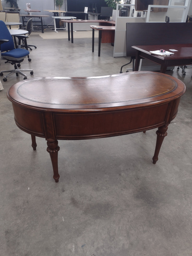 Antique Kidney Desk with Leather Top
