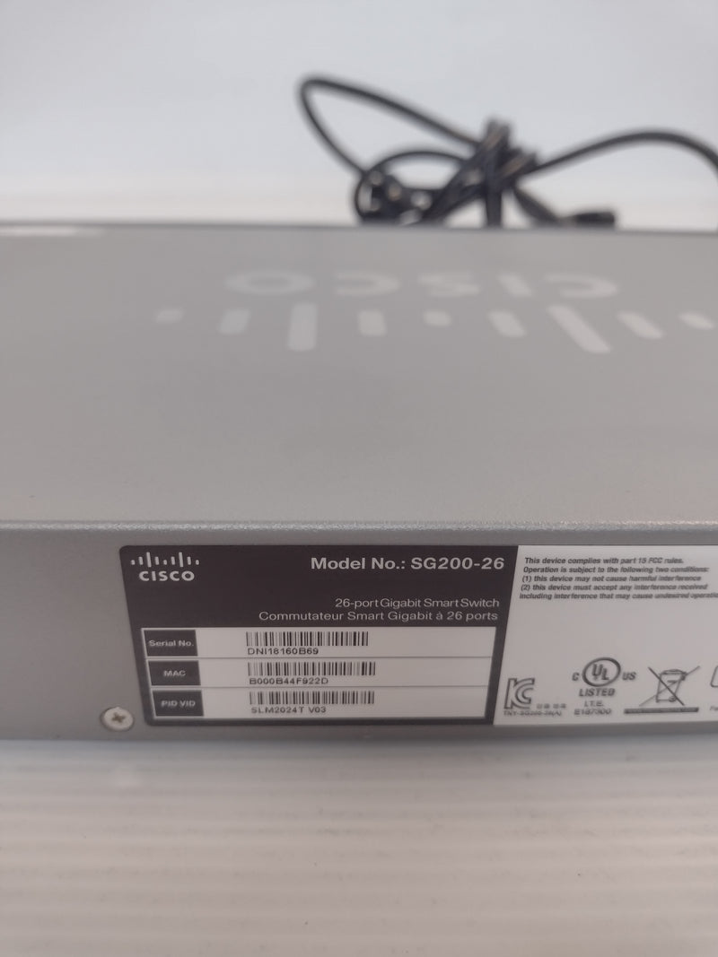 Cisco SG200-26 26-Port Gigabit 10/100/1000 Smart Switch