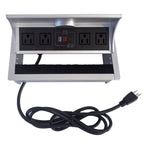 Silver 20w Power Insert with Wireless Charger for Conference Tables
