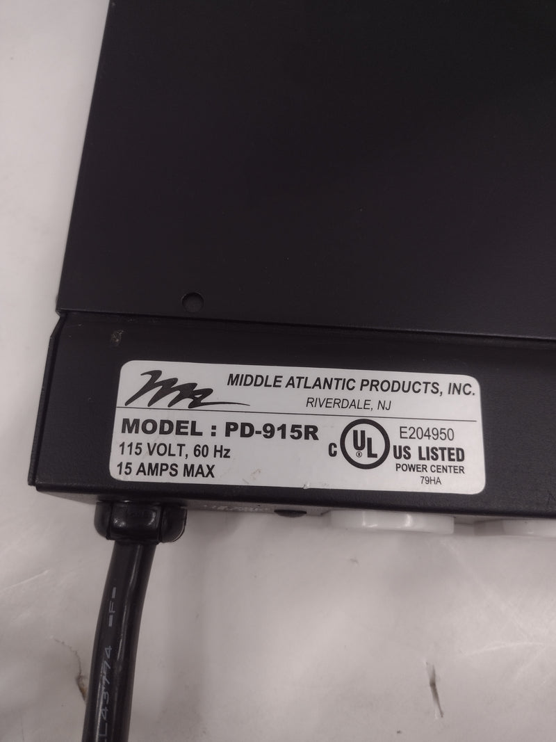 Middle Atlantic PD-915R 9 Outlet 15 A Rackmount Power Distribution Unit