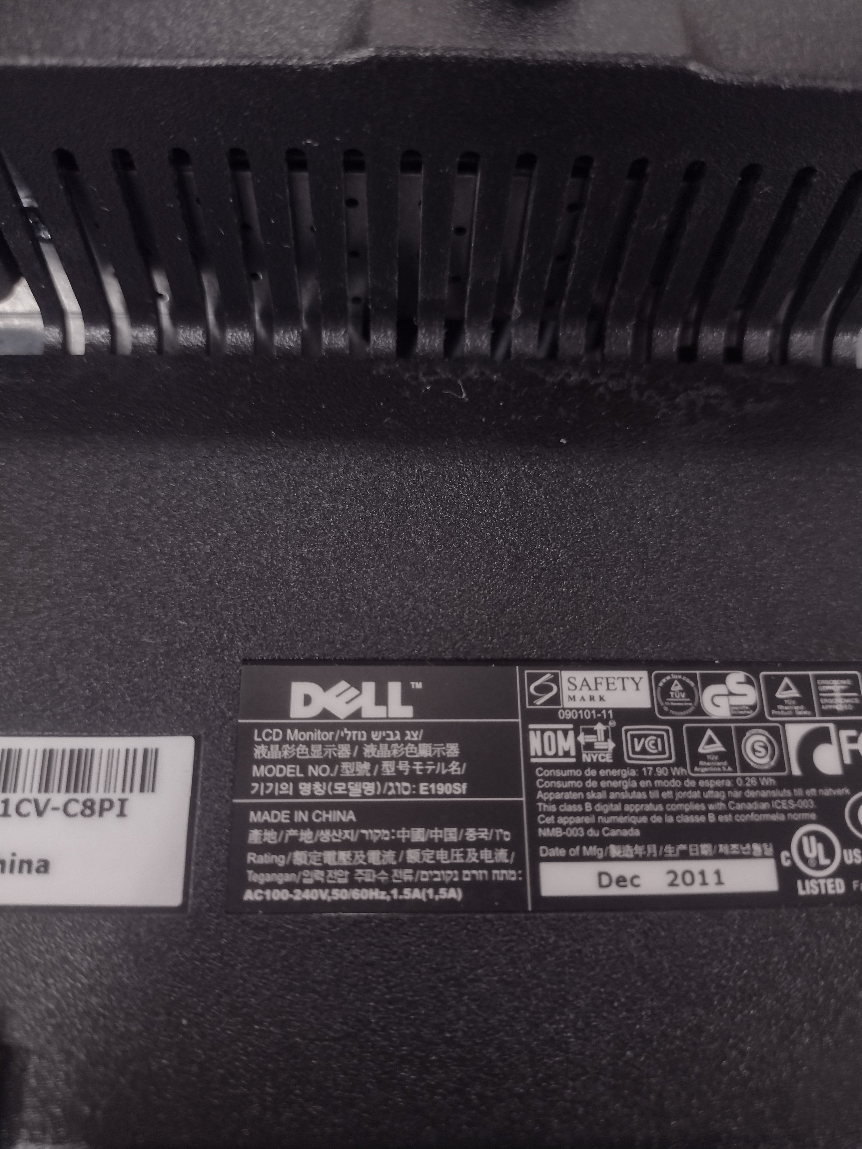 DELL E190Sf 19" 1280 x 1024 75 Hz 5 ms 5:4 LCD Monitor