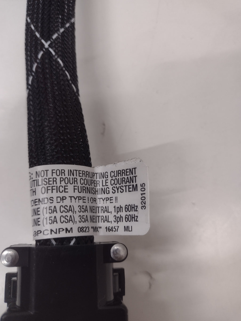 Knoll 12" DE1-8PCNPM Power Connector/jumper (module-to-module) for Cubicles